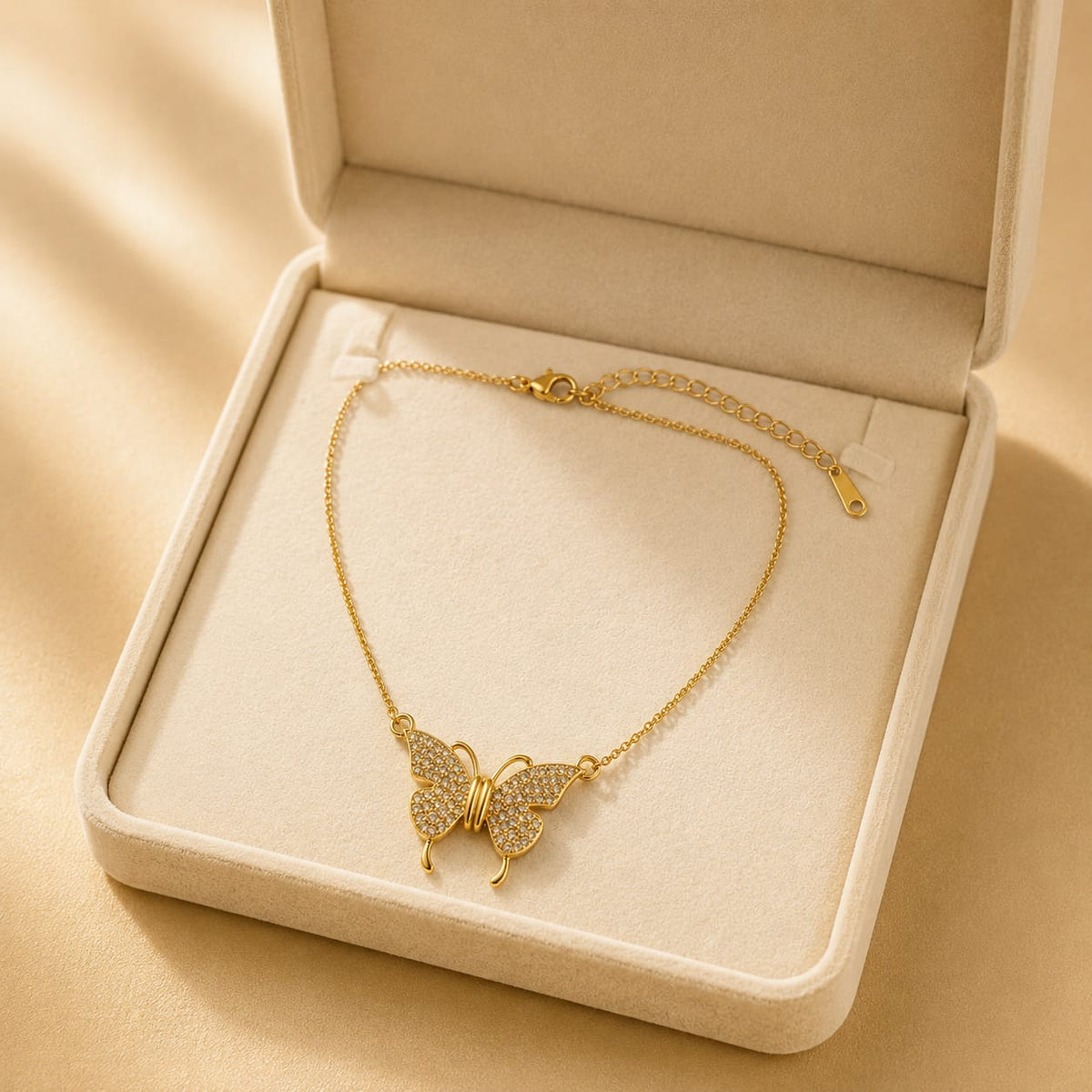 Liora Crystal Butterfly Gold-Tone Stainless Steel Necklace