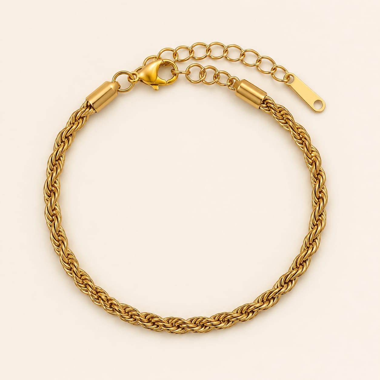 Gold-Tone Curb Chain Stainless Steel Bracelet for Women